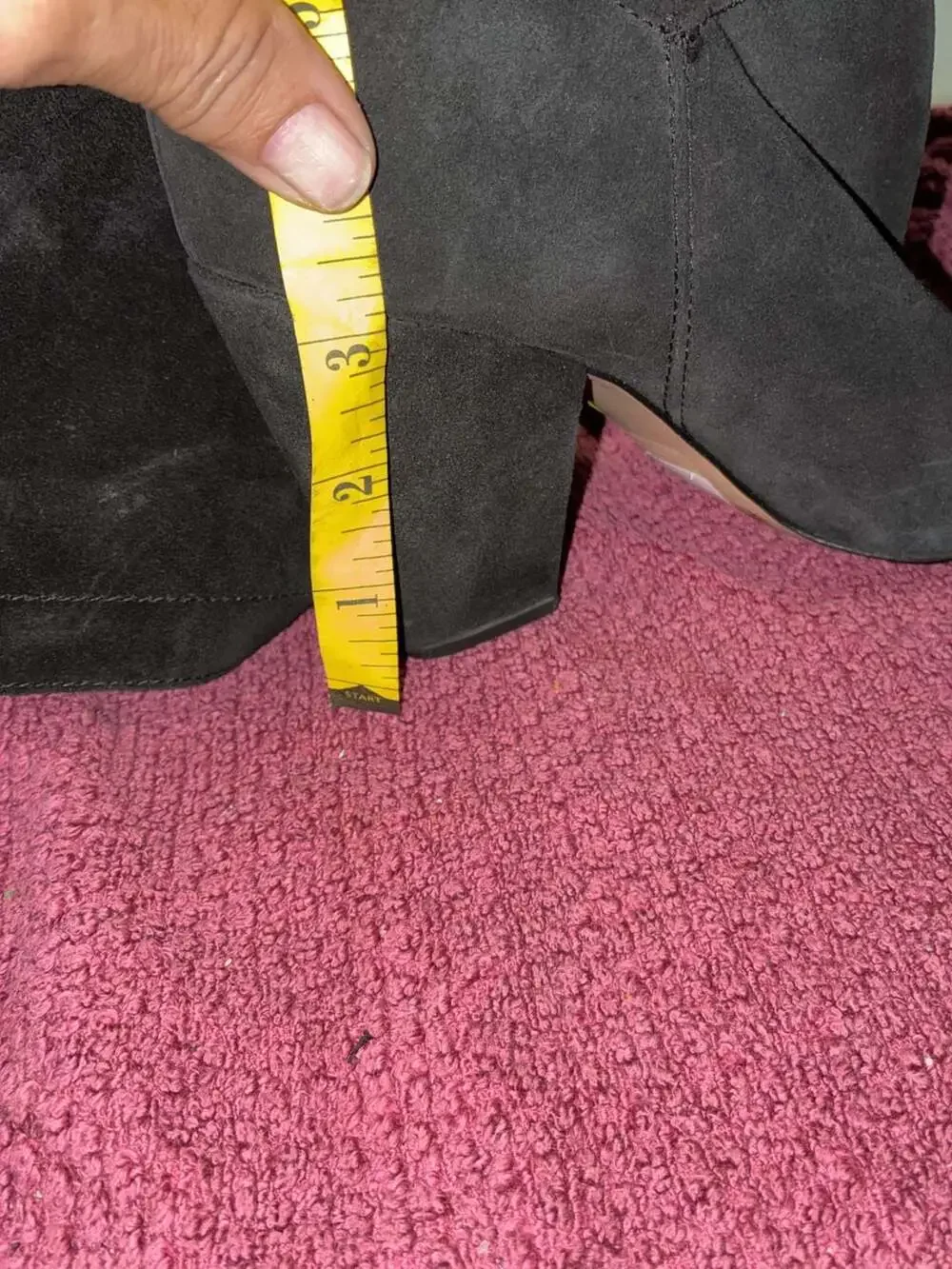 1.STATE Women's Black Suede Block Heel Boots